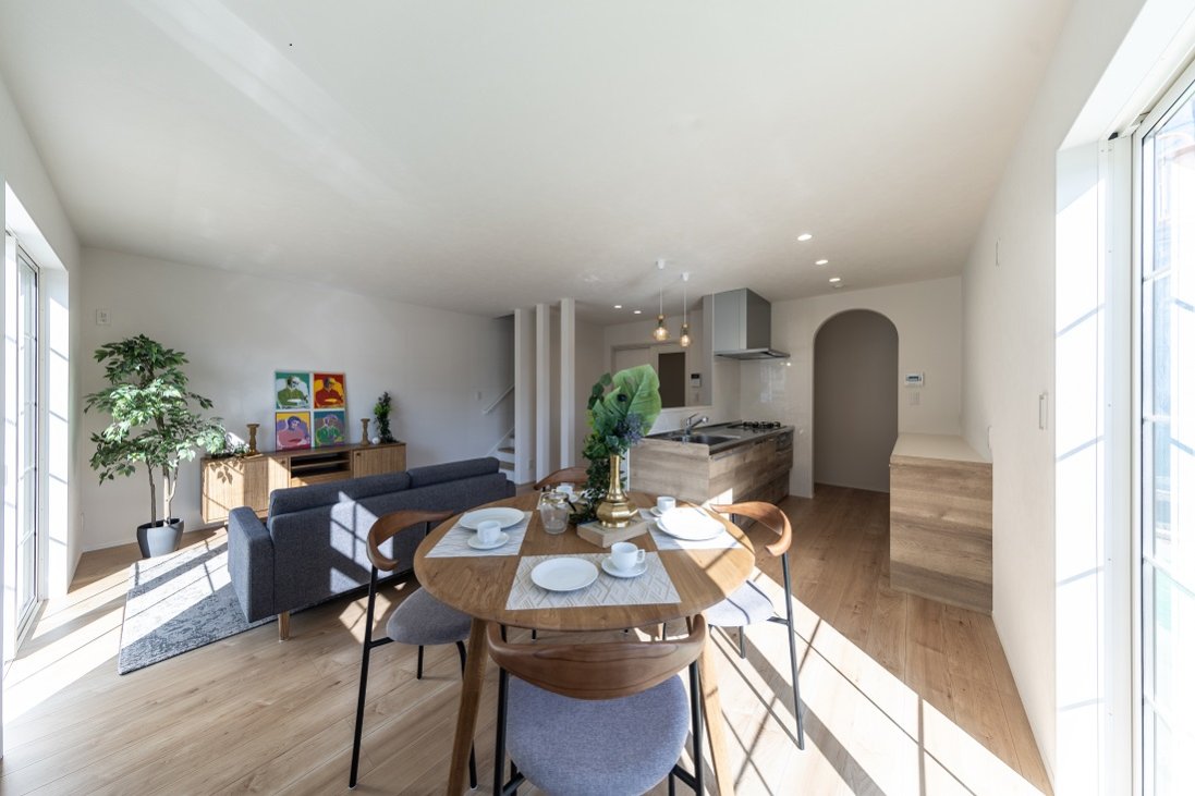 LDKの空間内でも回遊性の高い動線は、ストレスのない生活を叶える