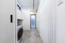 キッチン・ランドリー・浴室までが一直線につながる家事ラク動線が◎